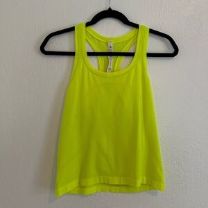 Lululemon Athletica Neon Yellow Swiftly Tech Cropped Tank